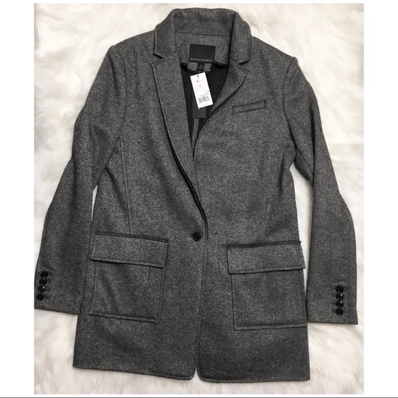 Banana Republic Grey Wool Blend Coat Blazer - Picture 2 of 8